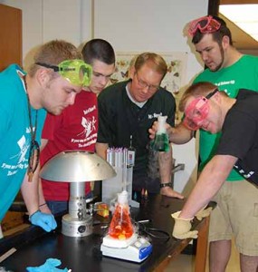 Students conducting a science experiment