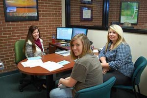 Students registering in Student Services