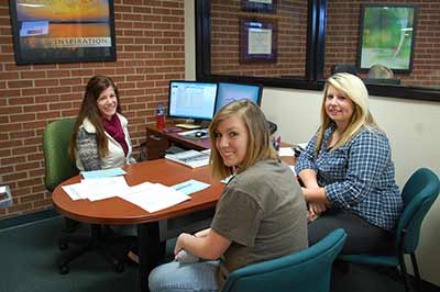 Students registering in Student Services