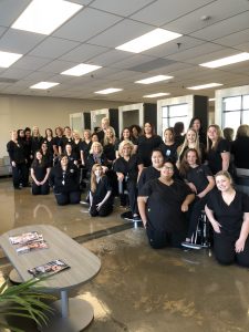 Photo of cosmetology students and instructors.