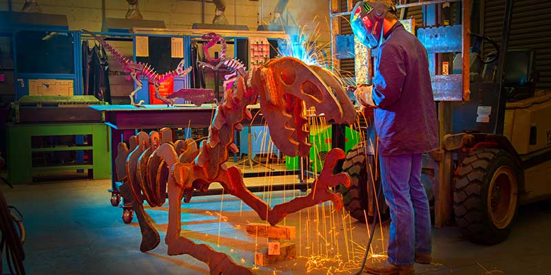 Student welding