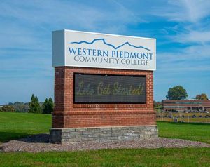 Western Piedmont Commiunity College Road Sign