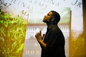 Mike Wiley performing in "Blood Done Sign My Name."