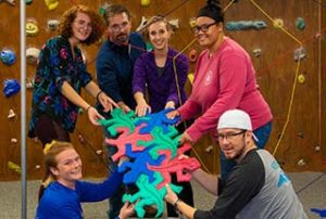 Photo of WPCC Recreational Therapy students participating in a project in the classroom