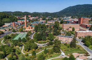 Aerial photo of the Appalachian State University Campus