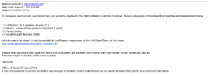 Screenshot of the malicious e-mail
