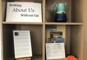Image of materials on 4 shelves