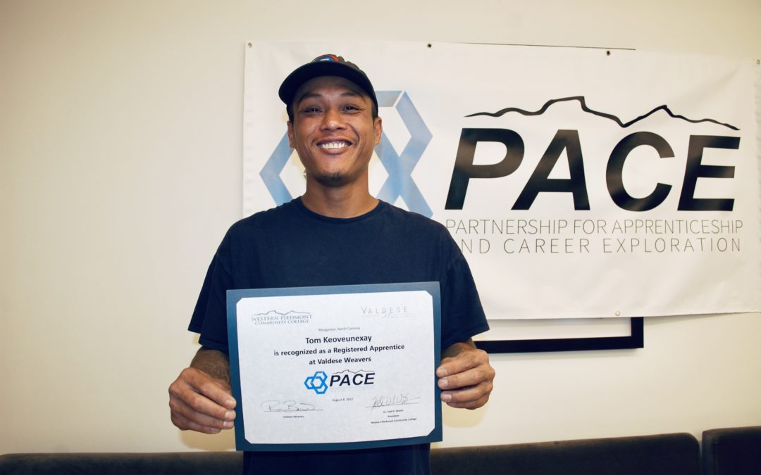 Valdese Weavers Recognizes First Apprentice to Participate in WPCC’s PACE Program