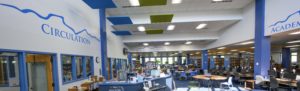 Image of the library inside phifer hall on wpcc campus