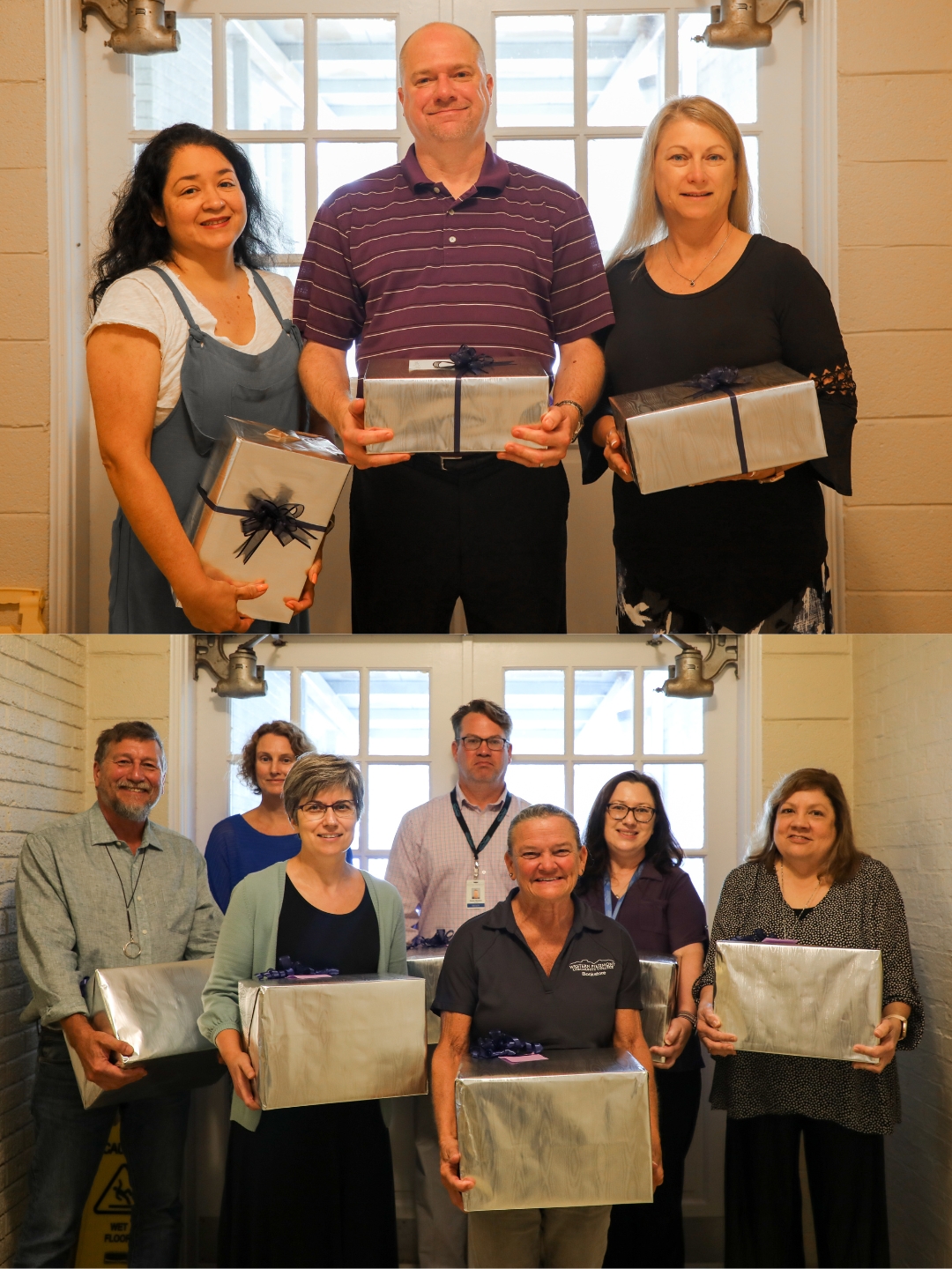 Image of 10 people holding gifts