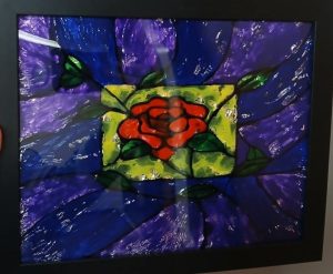pause & create faux stained-glass rose