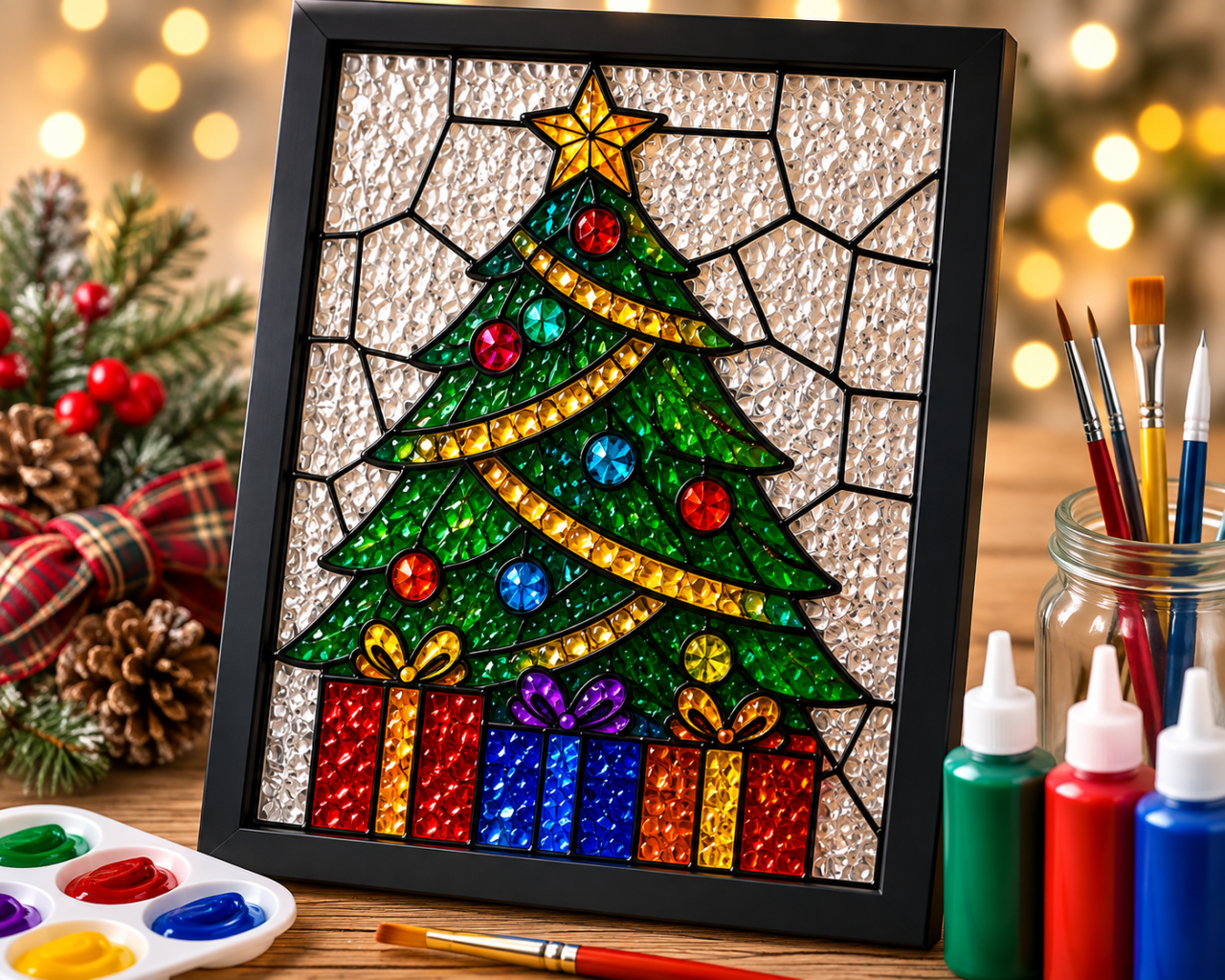 stained glass christmas tree